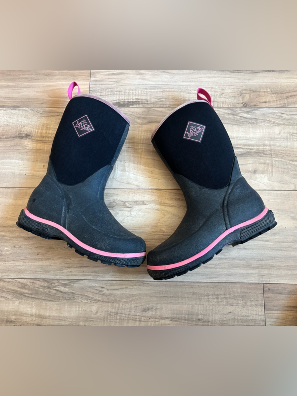 Children’s Black and Pink Waterproof Outdoor Boots